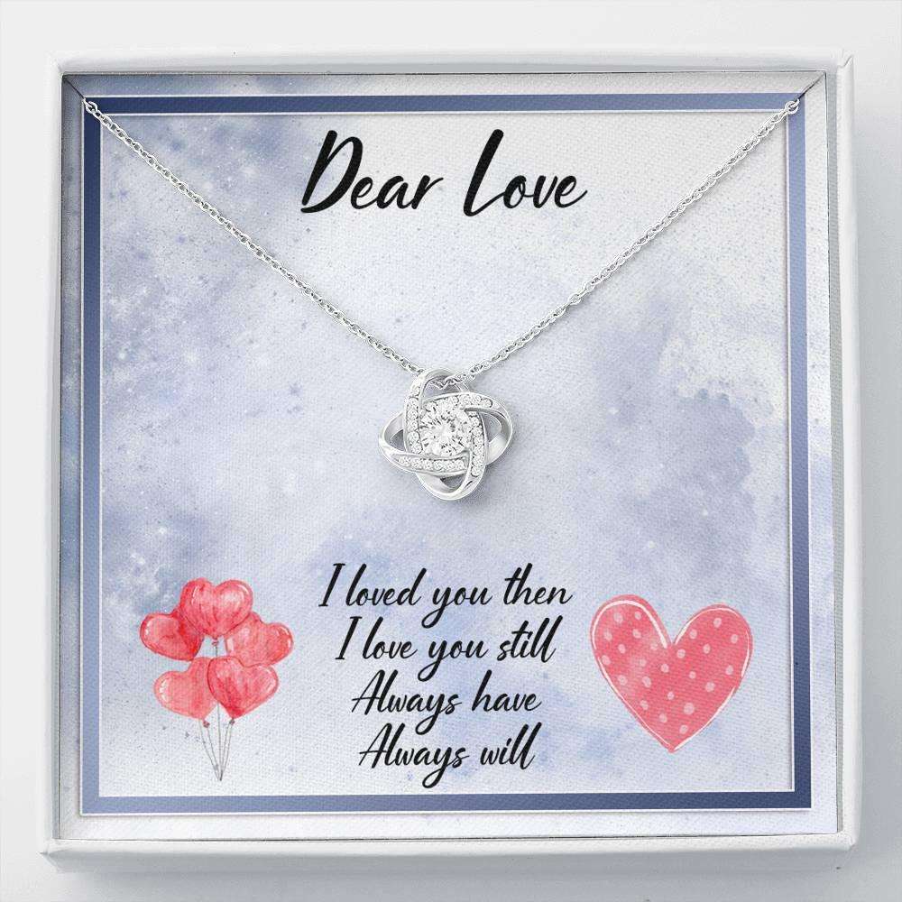 Girlfriend Necklace, Dear Love Always Have Always Will Love Knot Necklace Gift For Bride Rakva