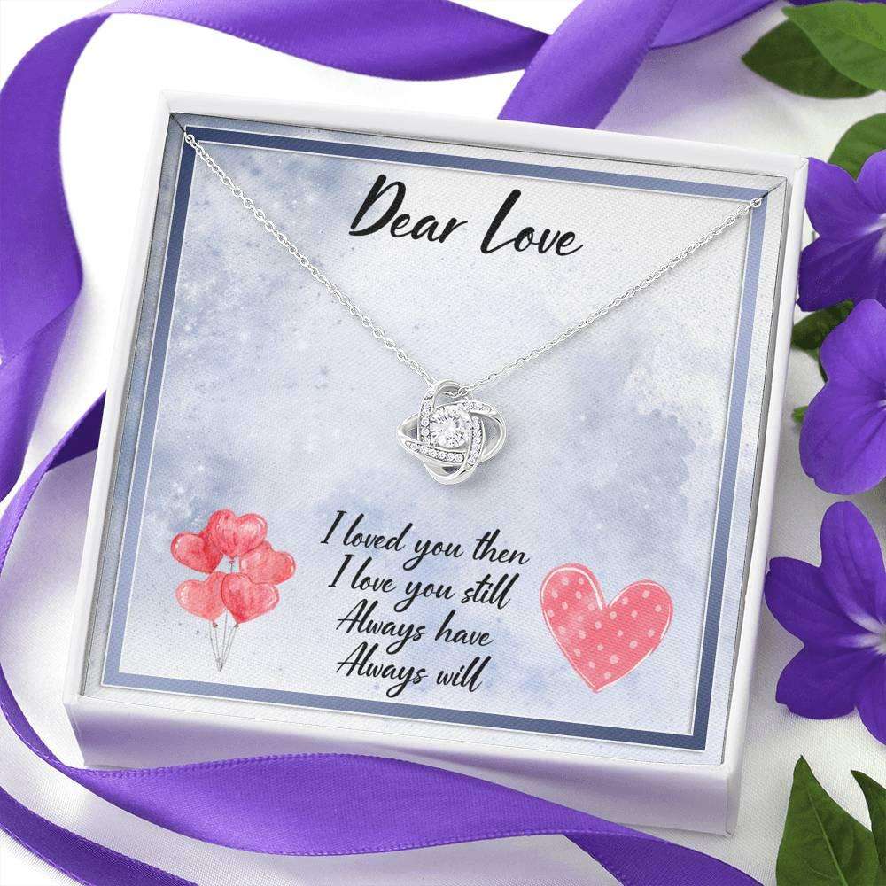 Girlfriend Necklace, Dear Love Always Have Always Will Love Knot Necklace Gift For Bride Rakva