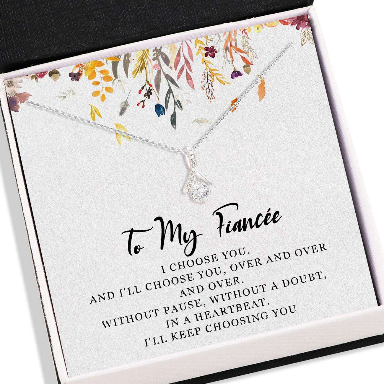 Girlfriend Necklace, Fianc�E Necklace “ To My Fianc�E Necklace Card Message “ Alluring Beauty Necklace, Jewelry For Wife For Karwa Chauth Rakva