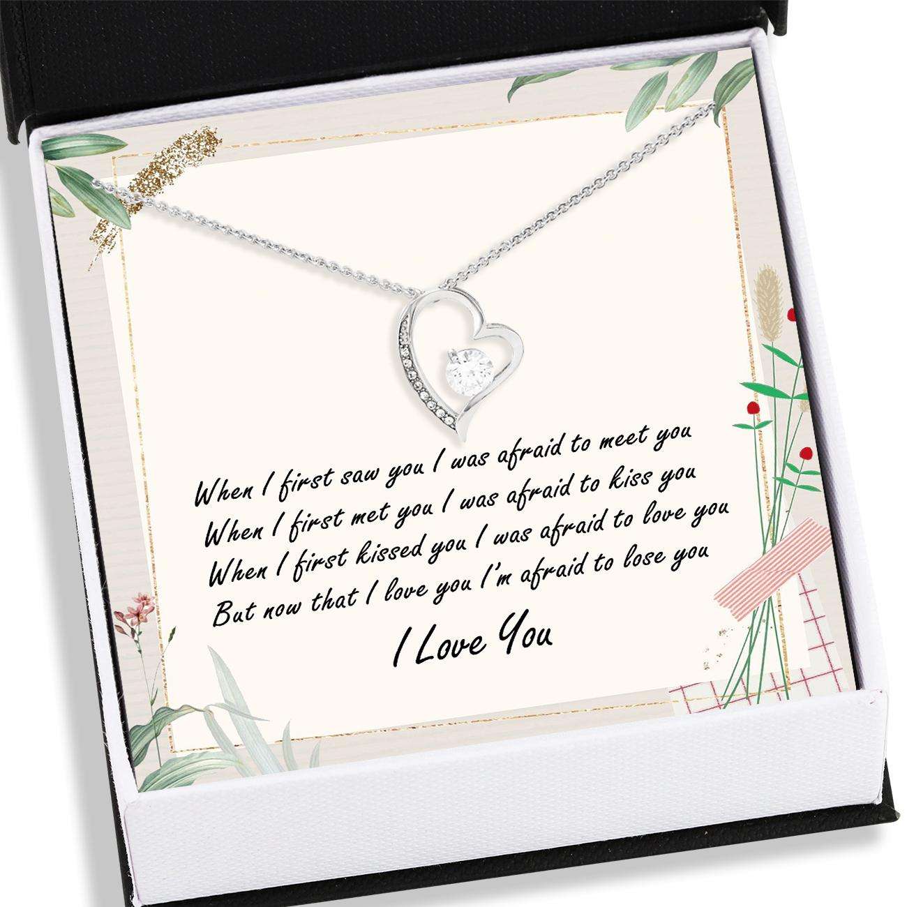 Girlfriend Necklace, Forever Love Necklace “ To My Love, Girlfriend Necklace Box Card Message “ Jewelry For Girlfriend For Her For Karwa Chauth Rakva