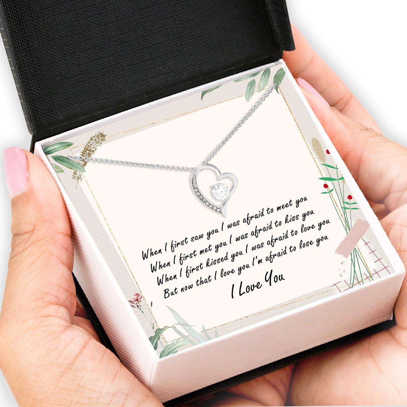 Girlfriend Necklace, Forever Love Necklace “ To My Love, Girlfriend Necklace Box Card Message “ Jewelry For Girlfriend For Her For Karwa Chauth Rakva