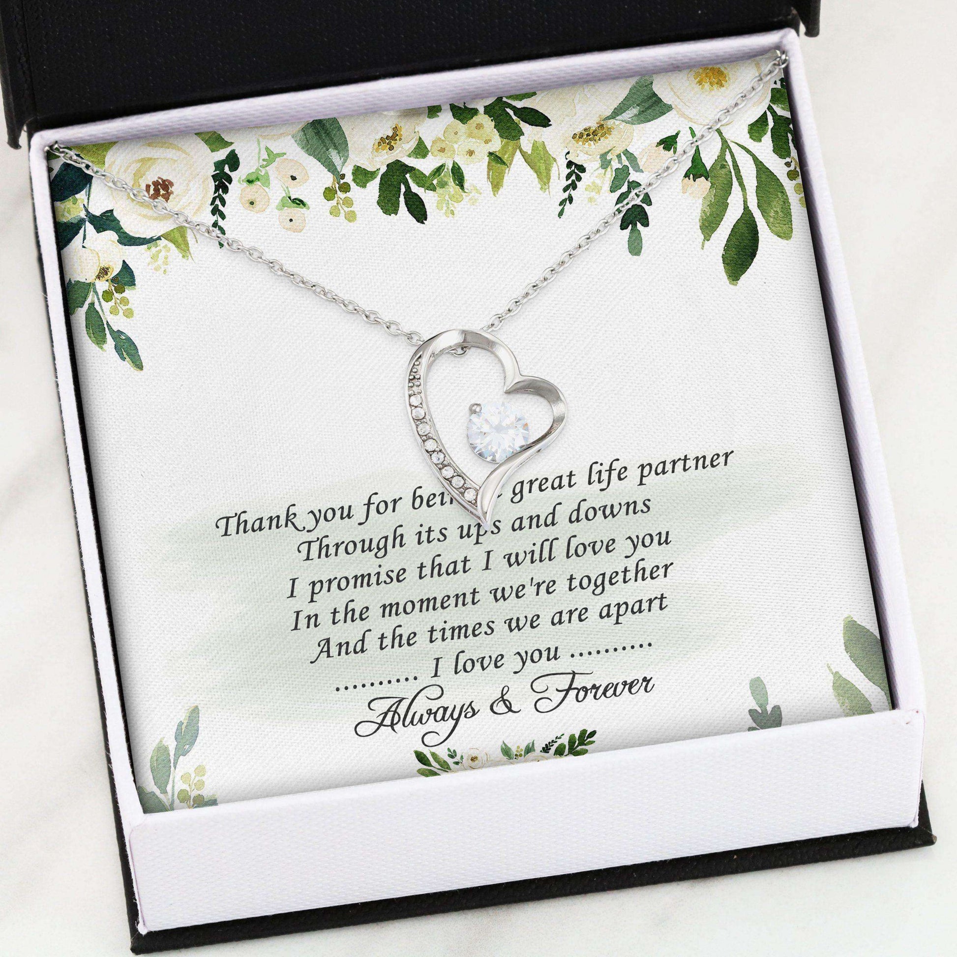 Girlfriend Necklace, Forever Love Necklace “ To My Love Necklace Gifts For Wife, Soulmate For Karwa Chauth Rakva