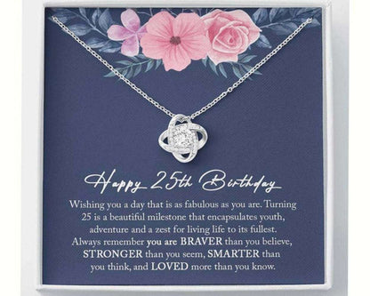 Girlfriend Necklace, Friend Necklace, 25Th Birthday Necklace For Her, Happy 25Th Birthday Gifts For Womens Dughter's Day Rakva