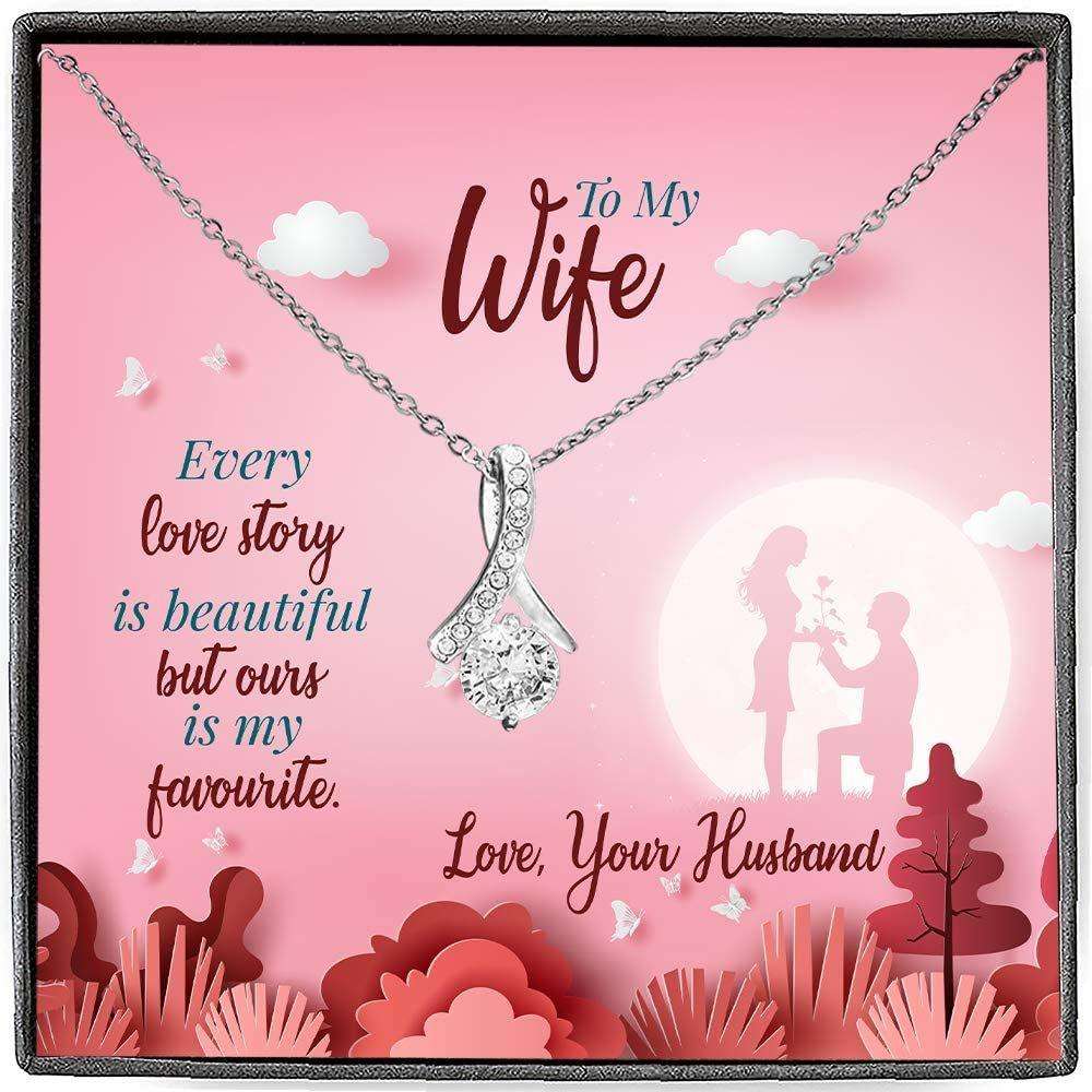 Girlfriend Necklace, Future Wife Necklace, Every Love Story Is Beautiful But Ours Is My Favorite Necklace For Karwa Chauth Rakva