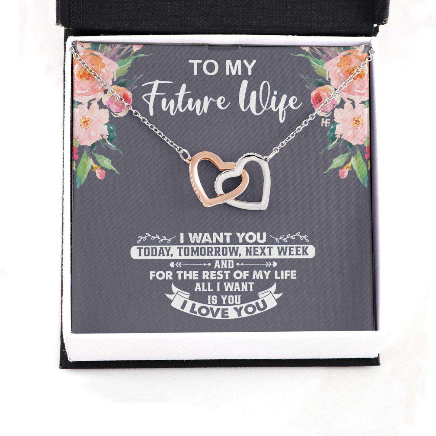 Girlfriend Necklace, Future Wife Necklace, Gift For Mother’S Day All I Want Is You Hearts Necklace Gift For Bride Rakva