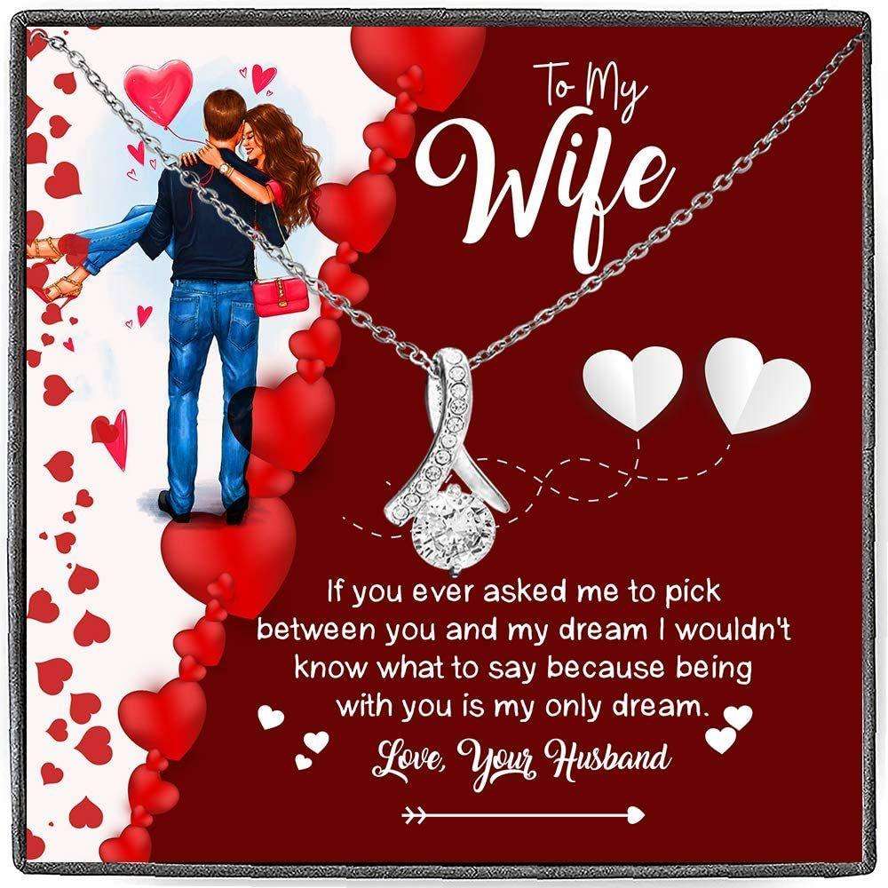 Girlfriend Necklace, Future Wife Necklace, Necklace Couple Gift For Her, Being With Is My Only Dream For Karwa Chauth Rakva