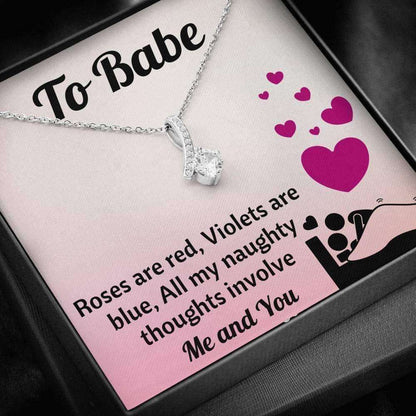 Girlfriend Necklace, Future Wife Necklace, To Babe Naughty Thoughts Necklace Gift For Wife, Girlfriend, Sweetie For Karwa Chauth Rakva