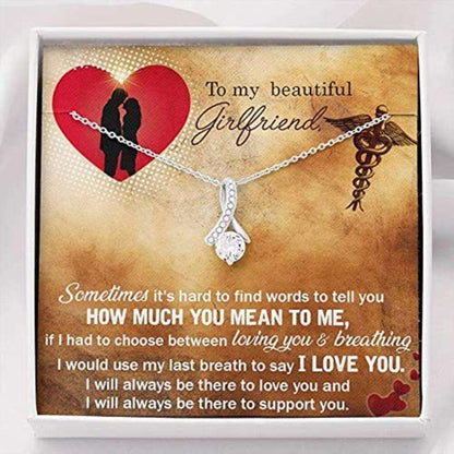 Girlfriend Necklace, Future Wife Necklace, To My Beautiful Girlfriend Necklace Gift “ My Last Breath To Say I Love You Gifts For Friend Rakva