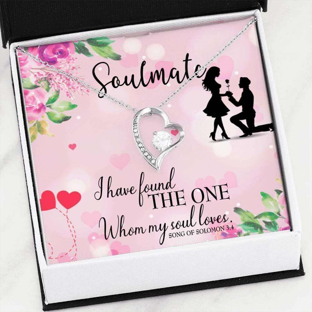 Girlfriend Necklace, Future Wife Necklace, To My Fiancee Necklace Gift, Soulmate Forever Love Necklace Message Card For Karwa Chauth Rakva