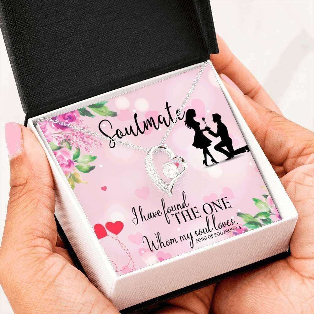 Girlfriend Necklace, Future Wife Necklace, To My Fiancee Necklace Gift, Soulmate Forever Love Necklace Message Card For Karwa Chauth Rakva