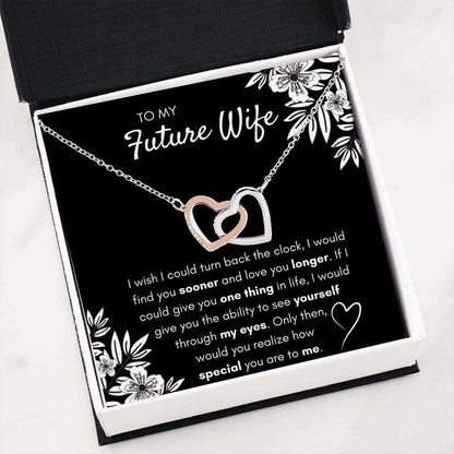 Girlfriend Necklace, Future Wife Necklace, To My Future Wife Find You Sooner Necklace Gift. Gift For Girlfriend Soulmate Fiance For Karwa Chauth Rakva