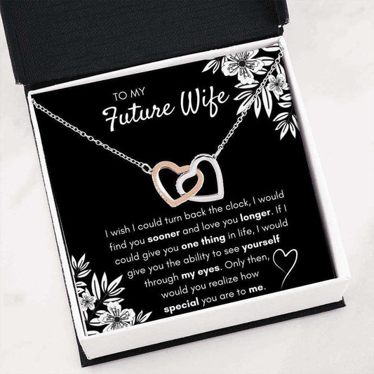 Girlfriend Necklace, Future Wife Necklace, To My Future Wife Find You Sooner Necklace Gift. Gift For Girlfriend Soulmate Fiance For Karwa Chauth Rakva