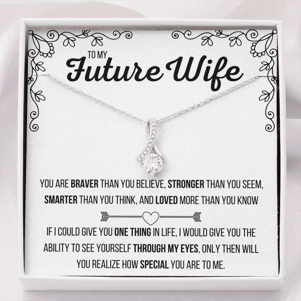 Girlfriend Necklace, Future Wife Necklace, To My Future Wife Loved More Than You Know Necklace Gift For Karwa Chauth Rakva