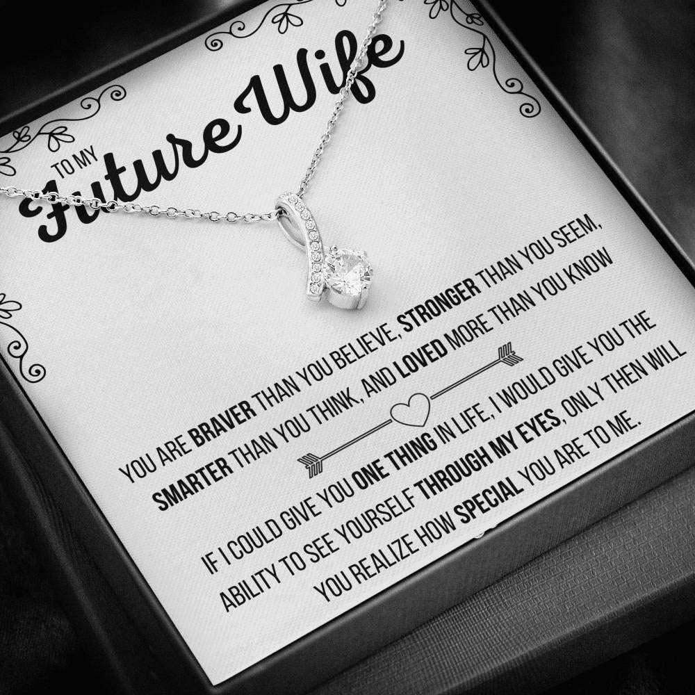 Girlfriend Necklace, Future Wife Necklace, To My Future Wife Loved More Than You Know Necklace Gift For Karwa Chauth Rakva