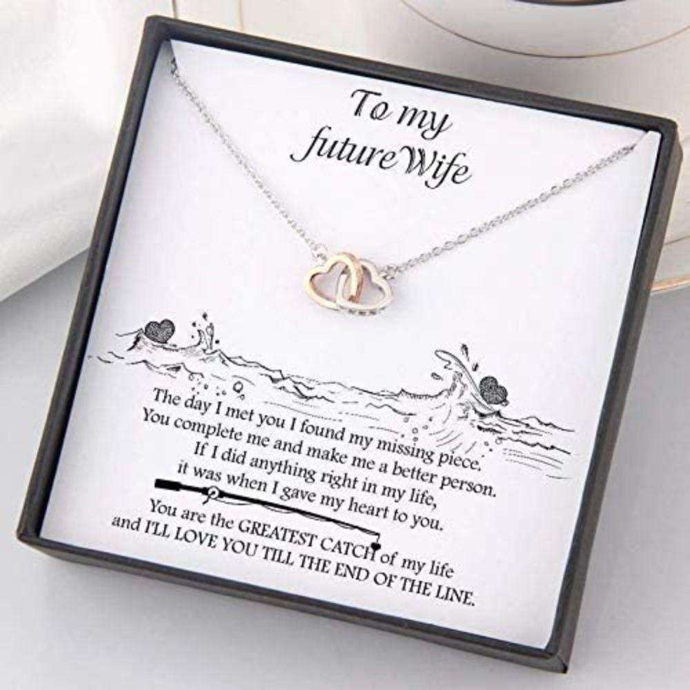 Girlfriend Necklace, Future Wife Necklace, To My Future Wife Necklace Gift, You Are Greatest Catch Of My Life For Karwa Chauth Rakva