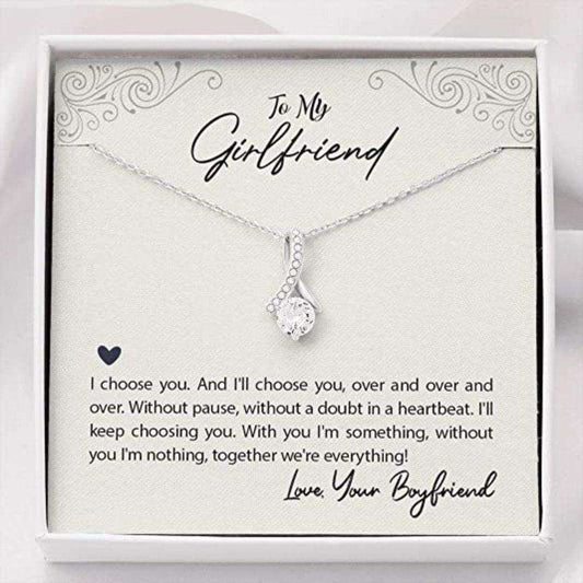 Girlfriend Necklace, Future Wife Necklace, To My Girlfriend Necklace Gift From Boyfriend “ I Choose You “ Promise Romantic Gifts For Friend Rakva