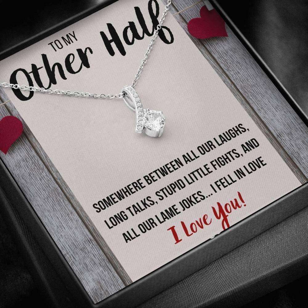 Girlfriend Necklace, Future Wife Necklace, To My Other Half I Fell In Love Necklace Gift For Wife Or Fiance For Karwa Chauth Rakva