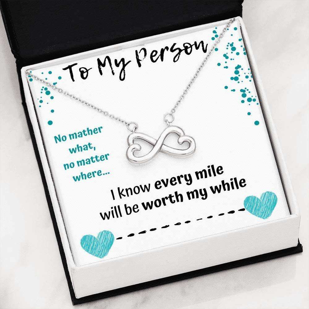 Girlfriend Necklace, Future Wife Necklace, To My Person Infinity Necklace. Gift For Wife Girlfriend Babe Soulmate For Karwa Chauth Rakva