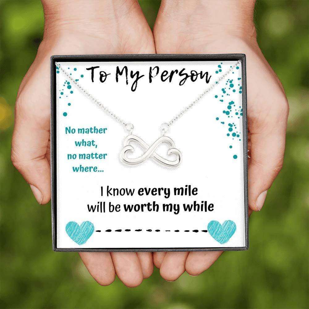 Girlfriend Necklace, Future Wife Necklace, To My Person Infinity Necklace. Gift For Wife Girlfriend Babe Soulmate For Karwa Chauth Rakva