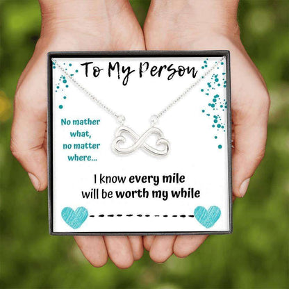 Girlfriend Necklace, Future Wife Necklace, To My Person Infinity Necklace. Gift For Wife Girlfriend Babe Soulmate For Karwa Chauth Rakva