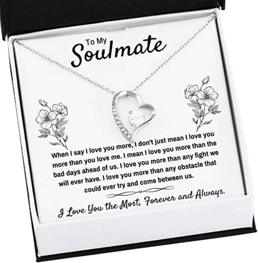 Girlfriend Necklace, Future Wife Necklace, To My Soulmate Œi Love You The Most” Necklace Gift For Karwa Chauth Rakva