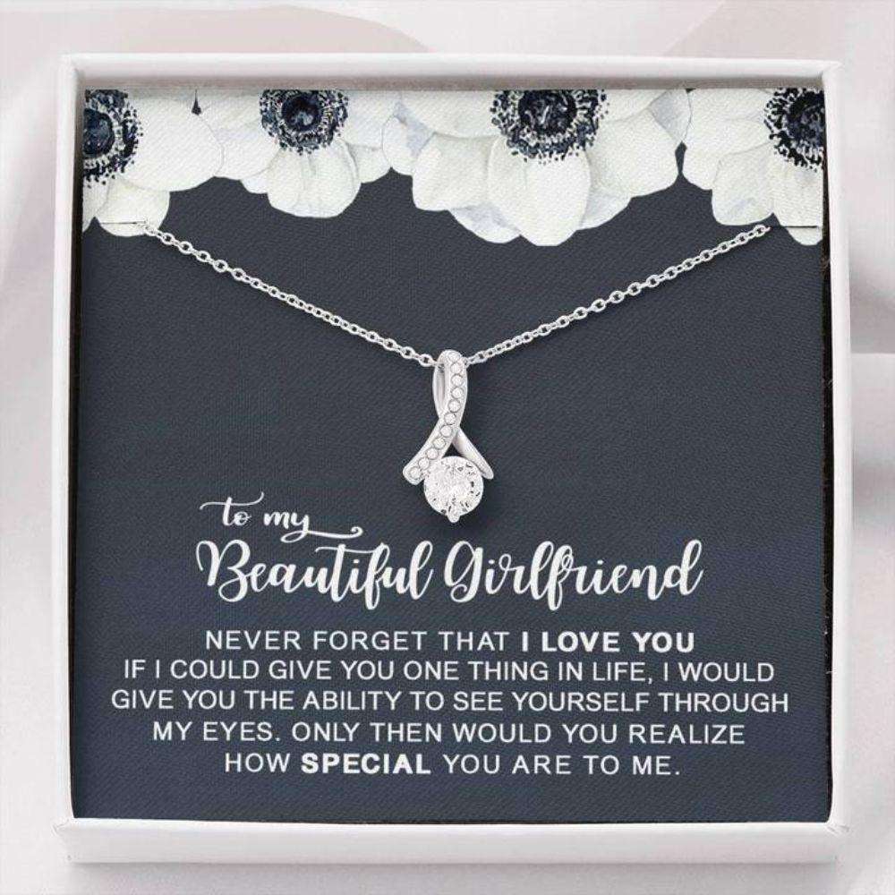 Girlfriend Necklace, Future Wife Necklace, Wife Necklace, Girlfriend Necklace Gifts From Boyfriend “ Never Forget That I Love You For Karwa Chauth Rakva