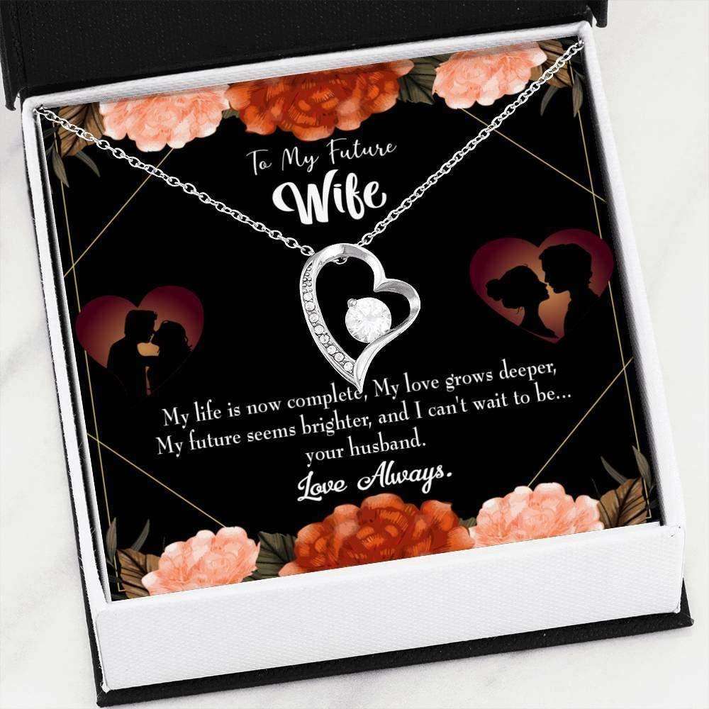 Girlfriend Necklace, Future Wife Necklace, Wife Necklace, To My Future Wife Necklace Gift, Forever Love Necklace Heart Message Card For Karwa Chauth Rakva