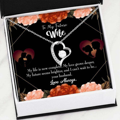 Girlfriend Necklace, Future Wife Necklace, Wife Necklace, To My Future Wife Necklace Gift, Forever Love Necklace Heart Message Card For Karwa Chauth Rakva