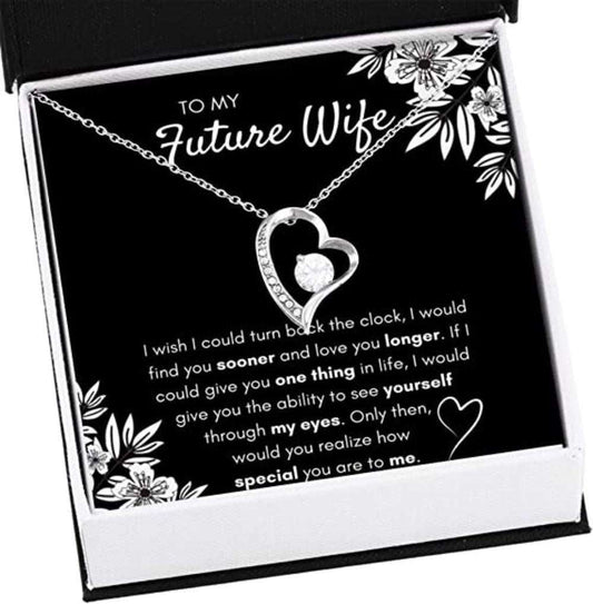 Girlfriend Necklace, Future Wife Necklace, Wife Necklace, To My Future Wife Œfind You Sooner” Necklace Gift For Fiance Or Girlfriend For Karwa Chauth Rakva