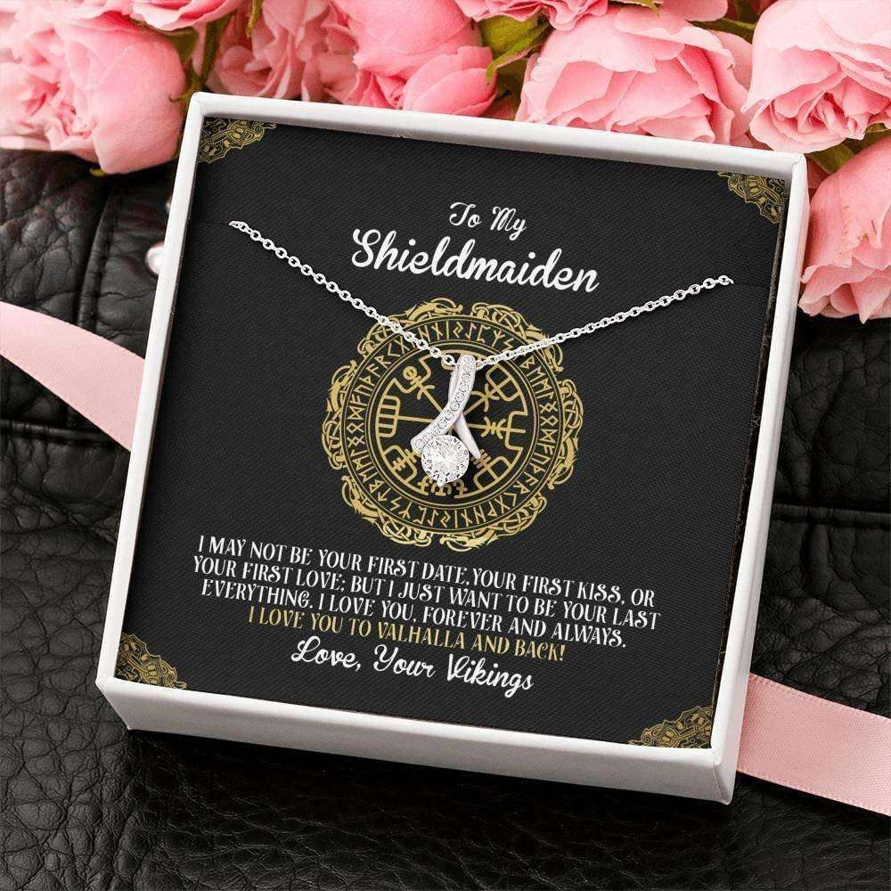 Girlfriend Necklace, Future Wife Necklace, Wife Necklace, To My Shieldmaiden Necklace Gift “ Love You To Valhalla And Back, Viking For Karwa Chauth Rakva