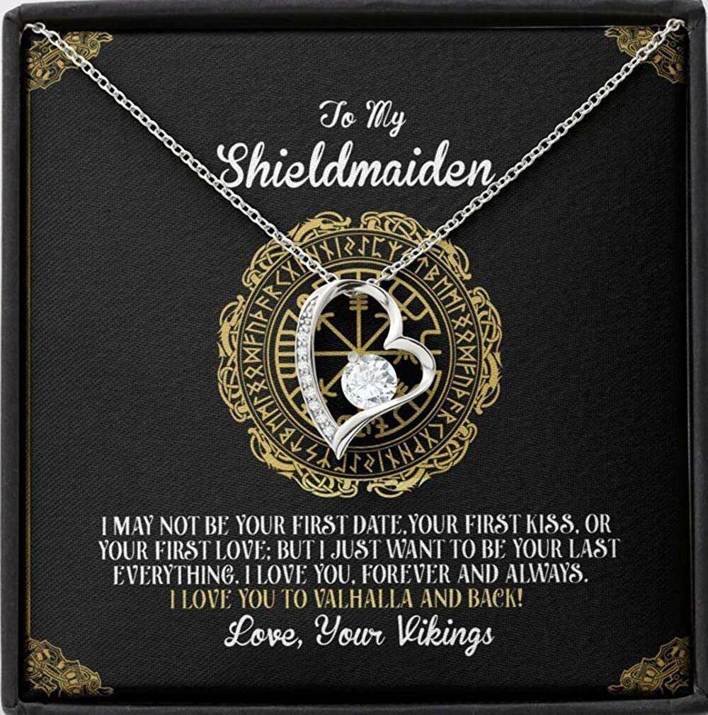 Girlfriend Necklace, Future Wife Necklace, Wife Necklace, To My Shieldmaiden Necklace Gift “ Love You To Valhalla And Back Vikings For Karwa Chauth Rakva