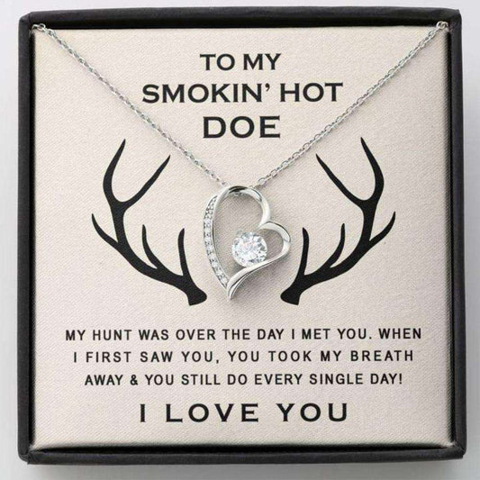 Girlfriend Necklace, Future Wife Necklace, Wife Necklace, To My Smokin? Hot Doe Hunter Wife Necklace Gift For Future Wife Fiance Girlfriend Deer For Karwa Chauth Rakva