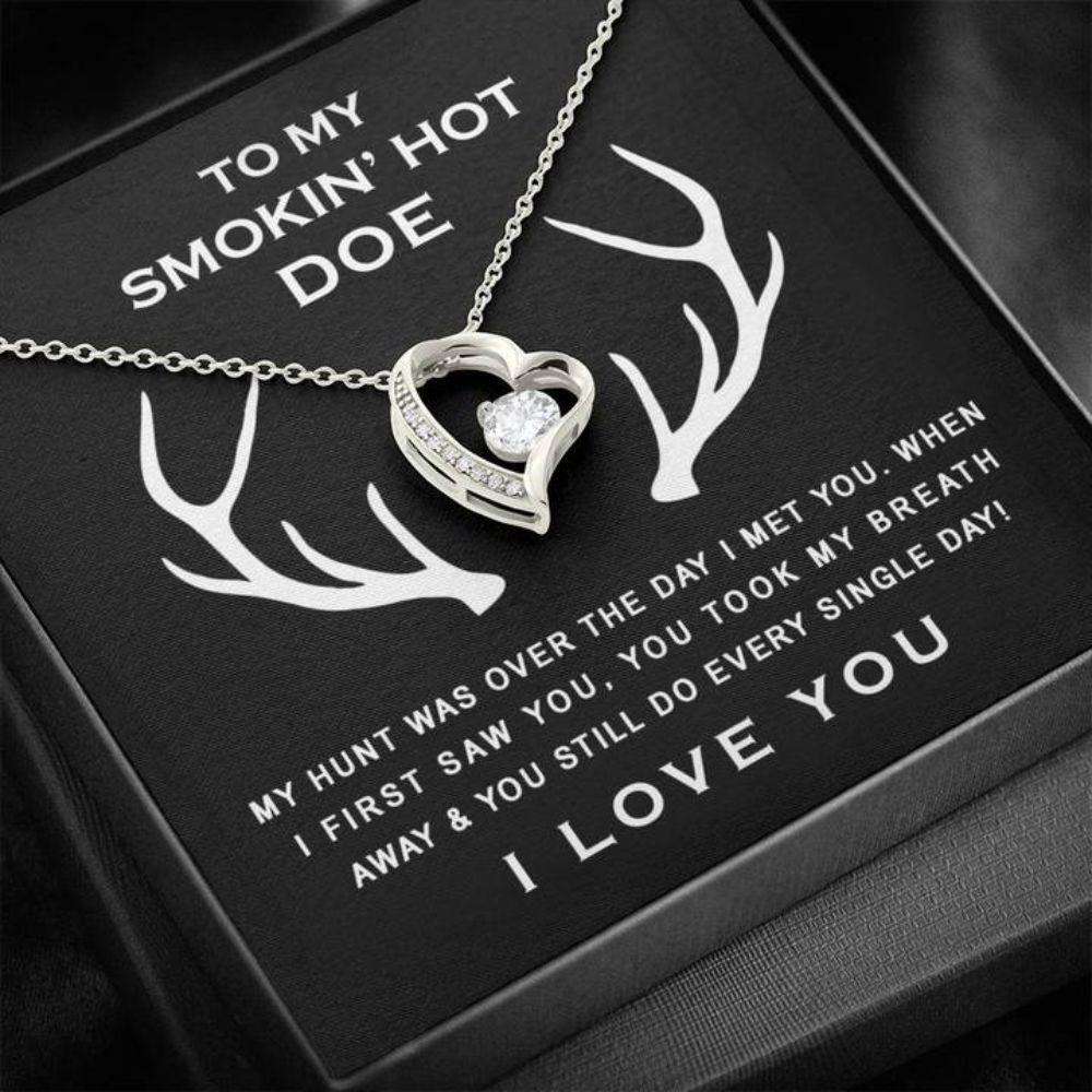 Girlfriend Necklace, Future Wife Necklace, Wife Necklace, To My Smokin? Hot Doe Necklace Gift For Future Wife Fiance Girlfriend Deer For Karwa Chauth Rakva