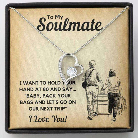 Girlfriend Necklace, Future Wife Necklace, Wife Necklace, To My Soulmate Bags Heart Necklace Gift For Karwa Chauth Rakva