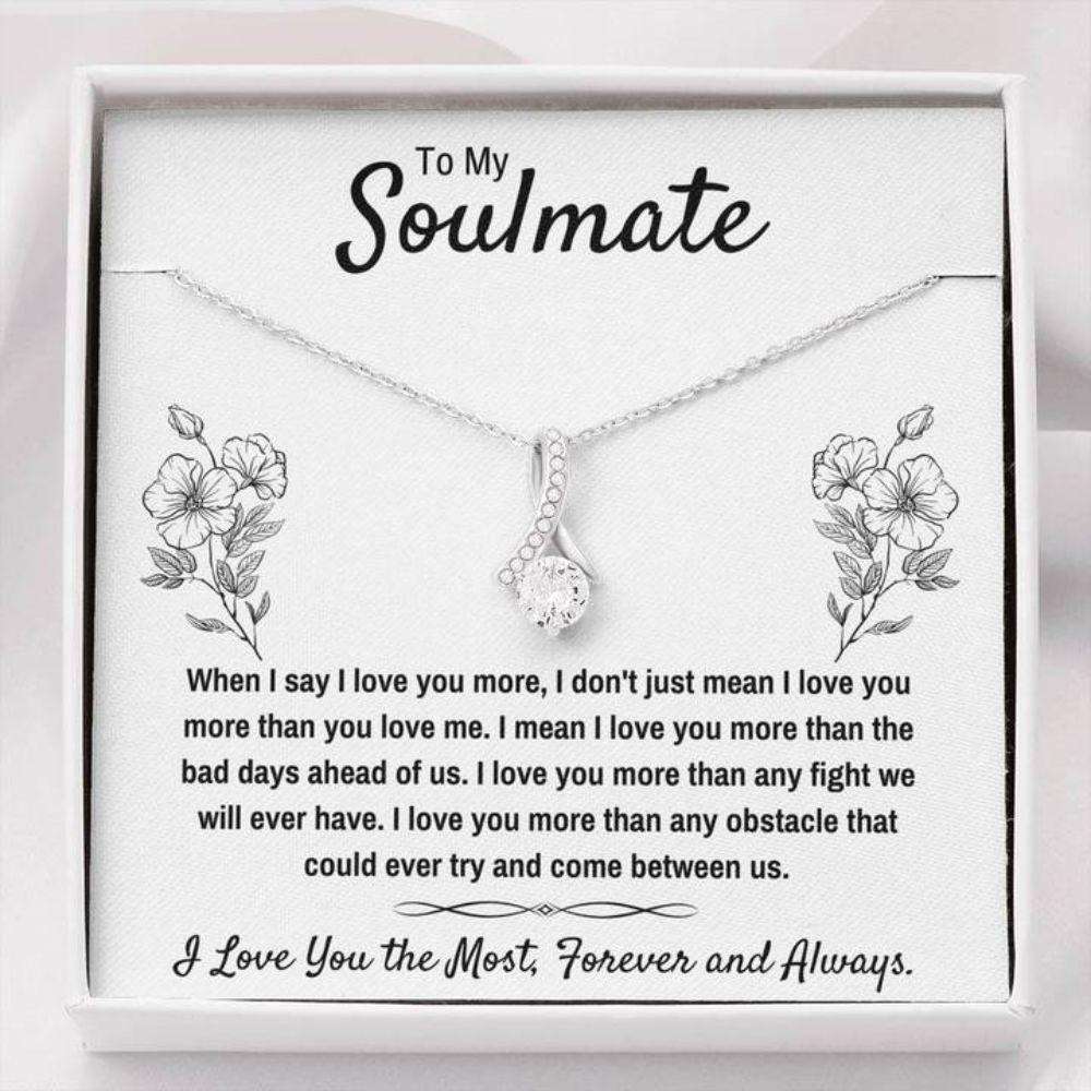 Girlfriend Necklace, Future Wife Necklace, Wife Necklace, To My Soulmate I Love You The Most Necklace Gift For Karwa Chauth Rakva