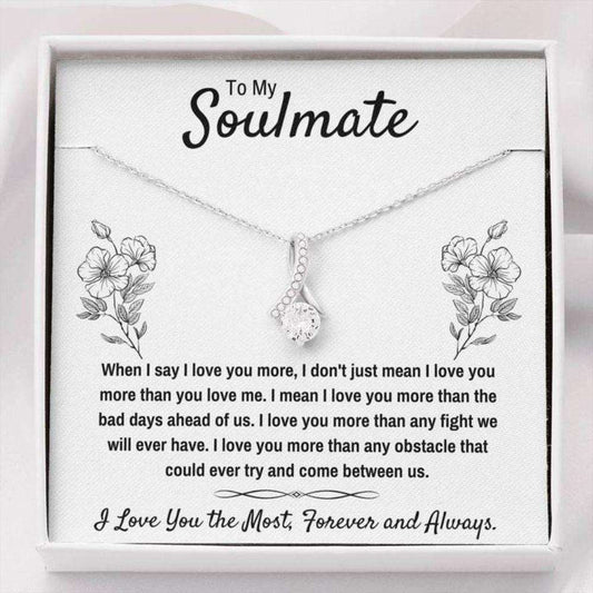 Girlfriend Necklace, Future Wife Necklace, Wife Necklace, To My Soulmate I Love You The Most Necklace Gift For Karwa Chauth Rakva