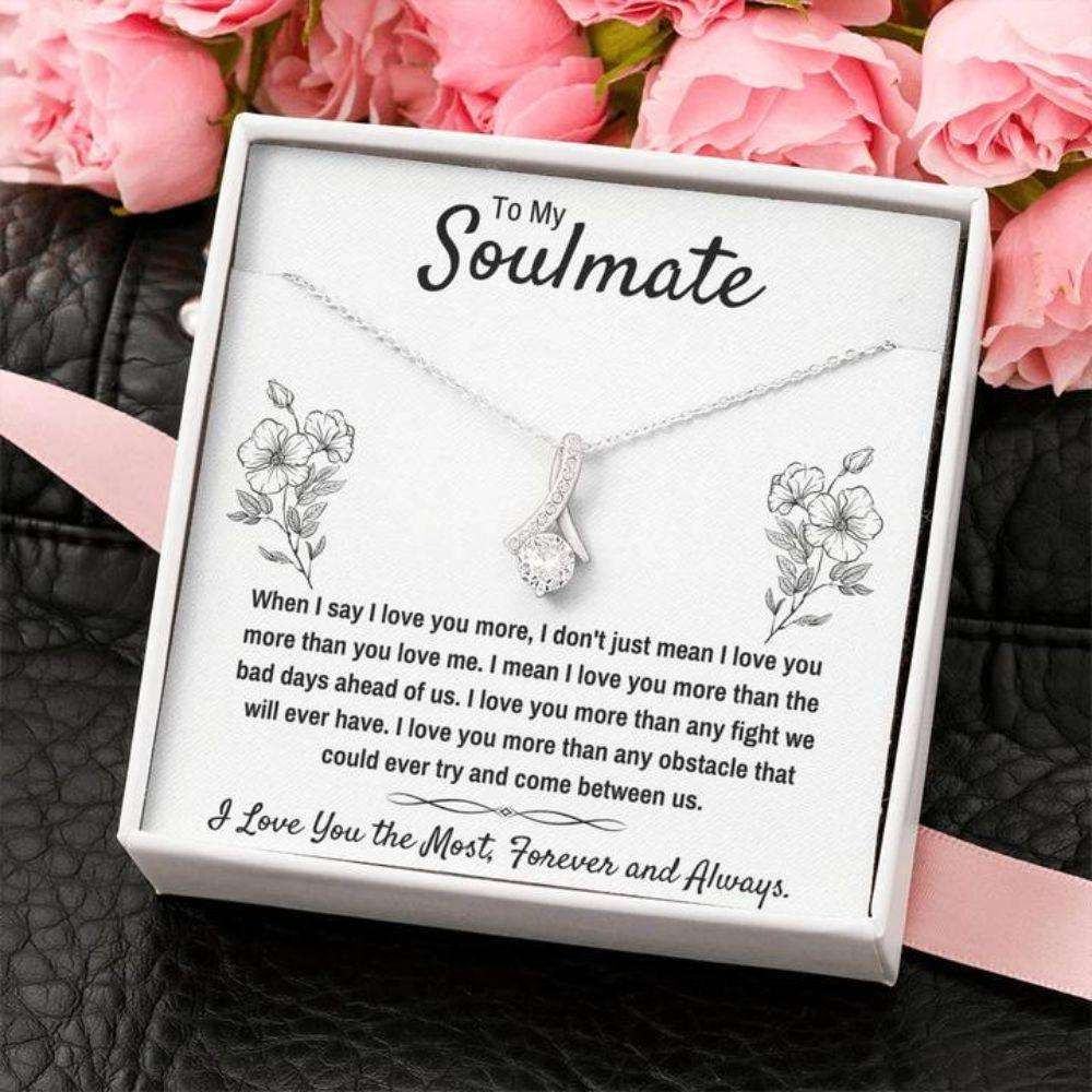 Girlfriend Necklace, Future Wife Necklace, Wife Necklace, To My Soulmate I Love You The Most Necklace Gift For Karwa Chauth Rakva