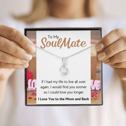 Girlfriend Necklace, Future Wife Necklace, Wife Necklace, To My Soulmate Love You Longer Necklace For Karwa Chauth Rakva