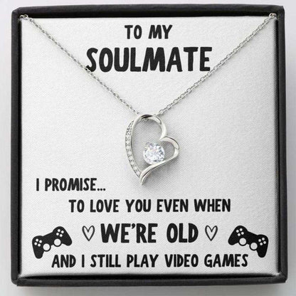 Girlfriend Necklace, Future Wife Necklace, Wife Necklace, To My Soulmate Video Games Heart Necklace Gift For Karwa Chauth Rakva