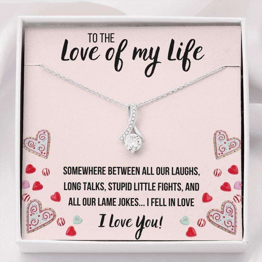 Girlfriend Necklace, Future Wife Necklace, Wife Necklace, To The Love Of My Life I Fell In Love Necklace. Gift For Fiance For Karwa Chauth Rakva