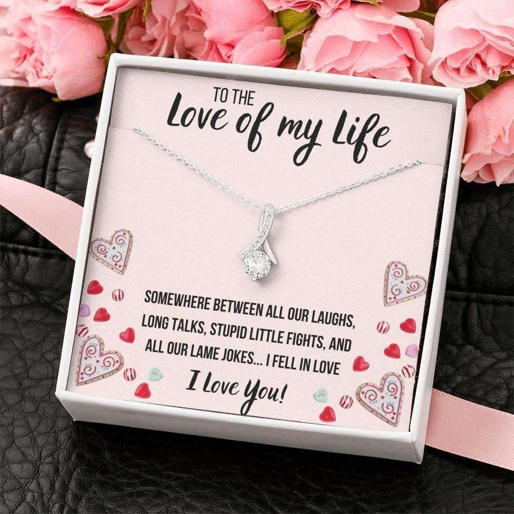 Girlfriend Necklace, Future Wife Necklace, Wife Necklace, To The Love Of My Life I Fell In Love Necklace. Gift For Fiance For Karwa Chauth Rakva