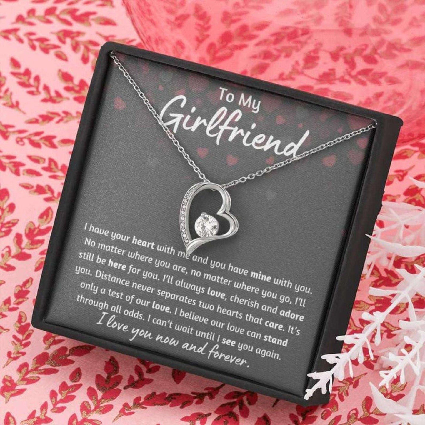 Girlfriend Necklace, Gift For Girlfriend, Distance Anniversary Gift For Military Girlfriend, Valentines Day Necklace Gift Gifts For Friend Rakva