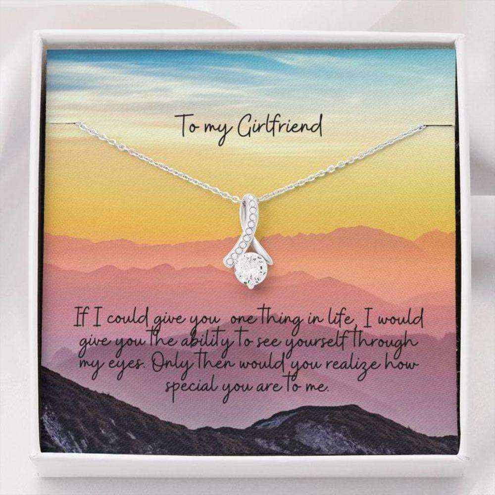 Girlfriend Necklace “ Gift For Girlfriend “ Gift Necklace With Message Card Girlfriend Mountains The Gifts For Friend Rakva