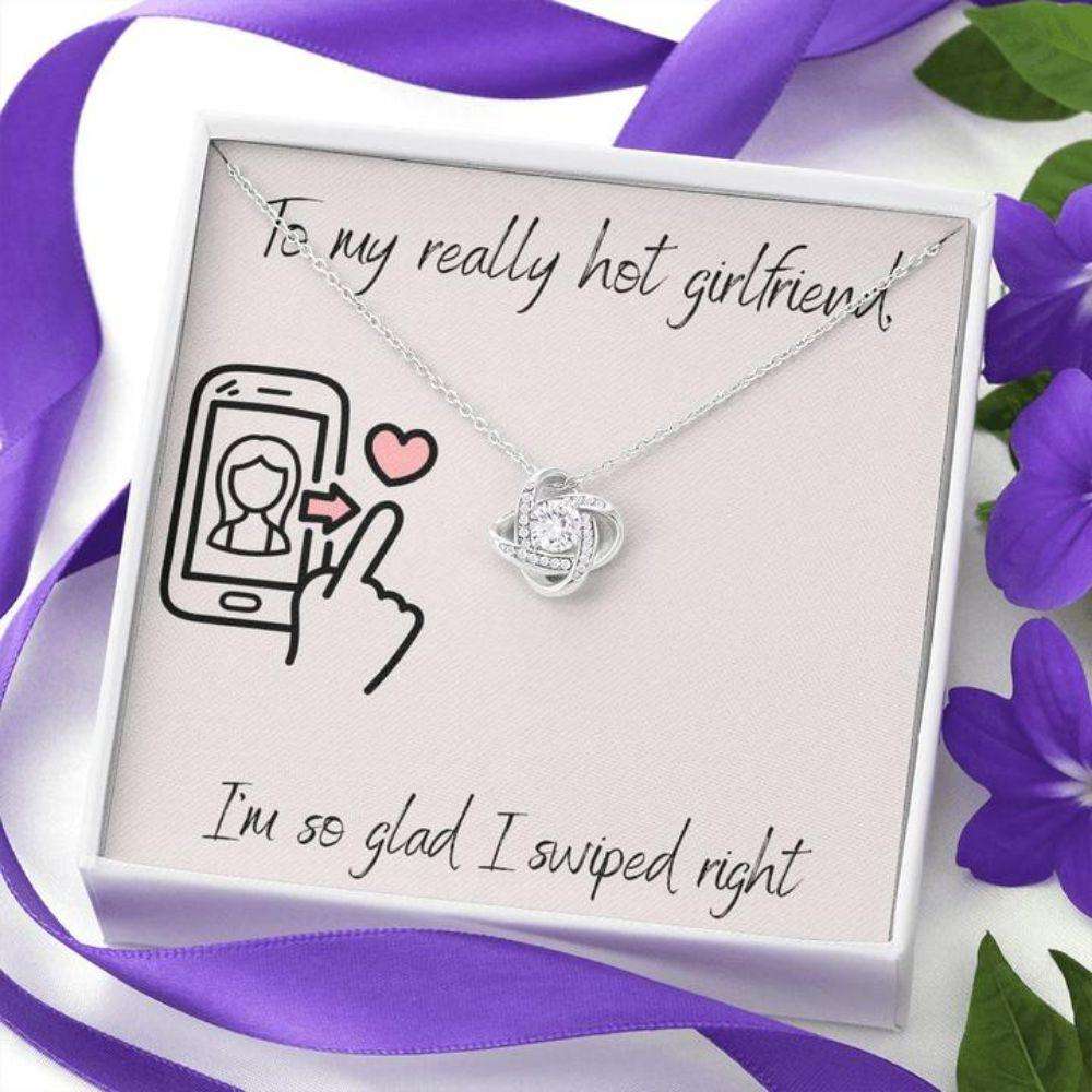 Girlfriend Necklace, Gift Necklace Message Card To Girlfriend Valentine’S Swiped Right Stronger Together Gifts For Friend Rakva