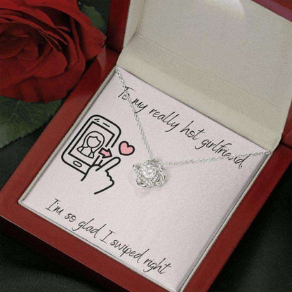 Girlfriend Necklace, Gift Necklace Message Card To Girlfriend Valentine’S Swiped Right Stronger Together Gifts For Friend Rakva