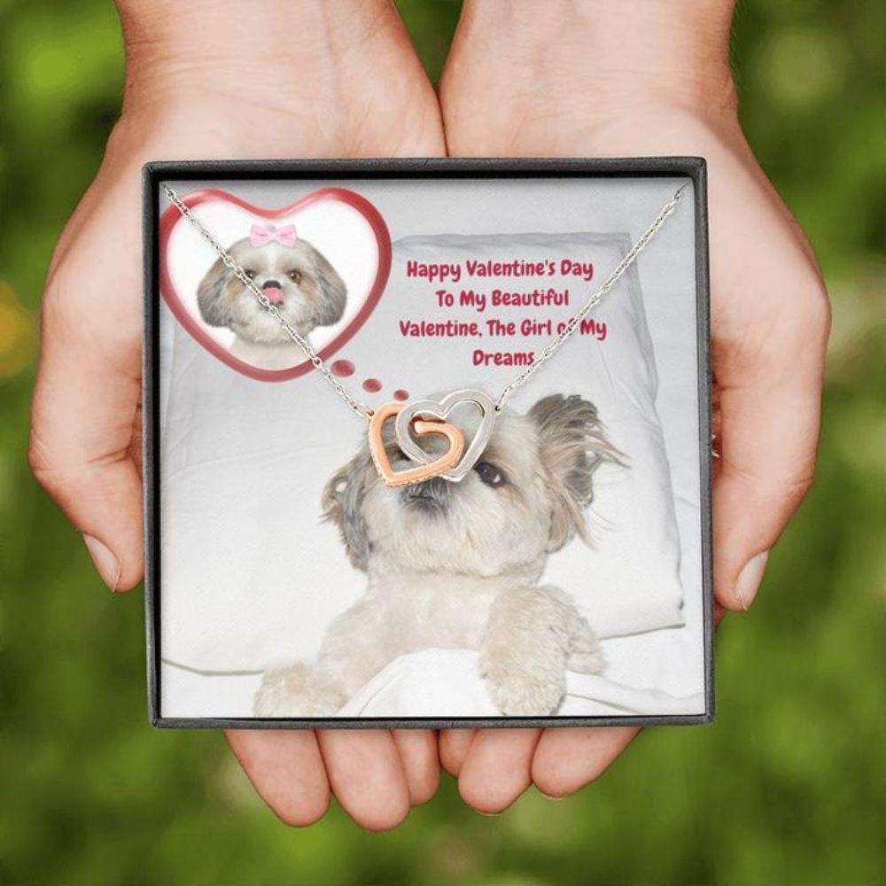 Girlfriend Necklace, Gift Necklace Message Card “ To My Beautiful Shih Tzu Funny Valentine Happy Valentine’S Day Gifts For Friend Rakva