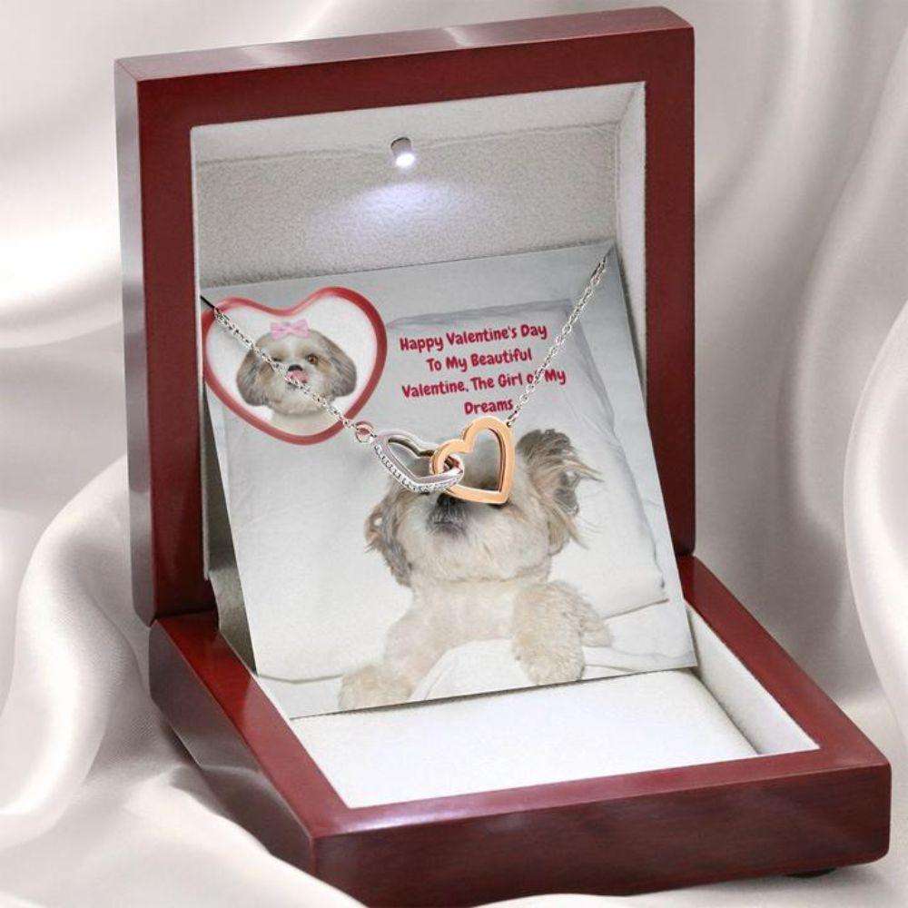 Girlfriend Necklace, Gift Necklace Message Card “ To My Beautiful Shih Tzu Funny Valentine Happy Valentine’S Day Gifts For Friend Rakva