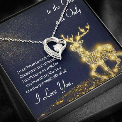 Girlfriend Necklace, Gift Necklace Message Card To My Love “ Reindeer “ Christmas “ Polished Heart Necklace Gifts For Friend Rakva