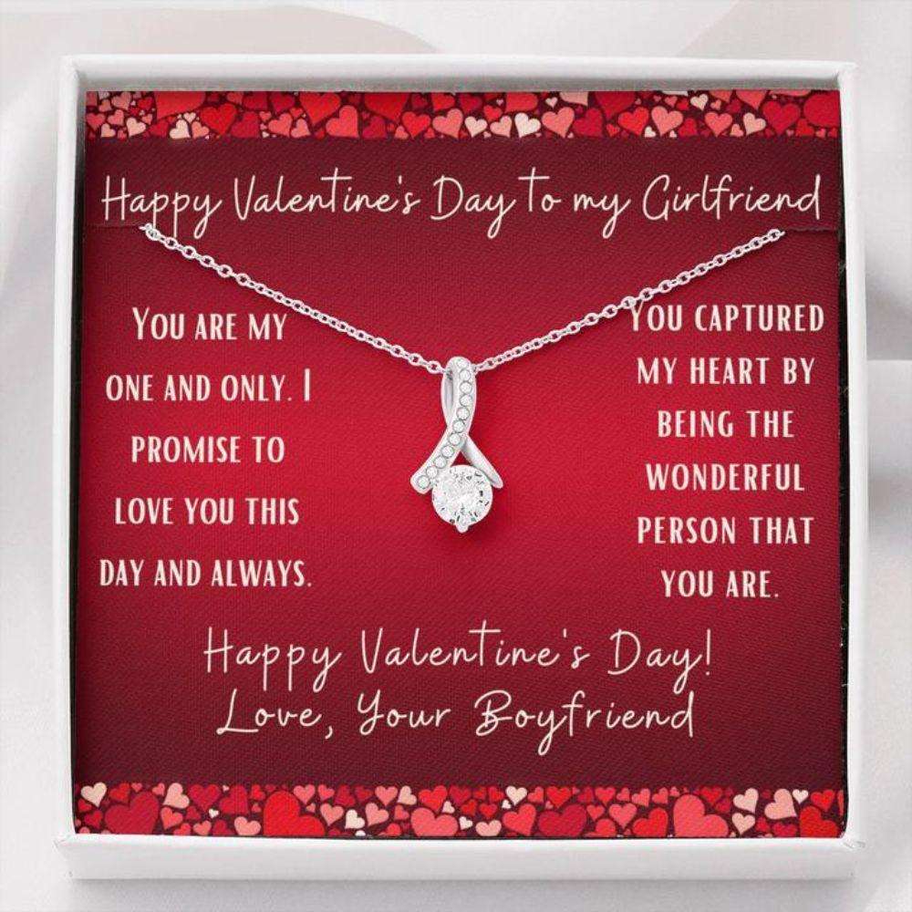 Girlfriend Necklace, Gift Necklace Message Card Valentine’S Day Red To Girlfriend Inner Beauty Necklace Gifts For Friend Rakva