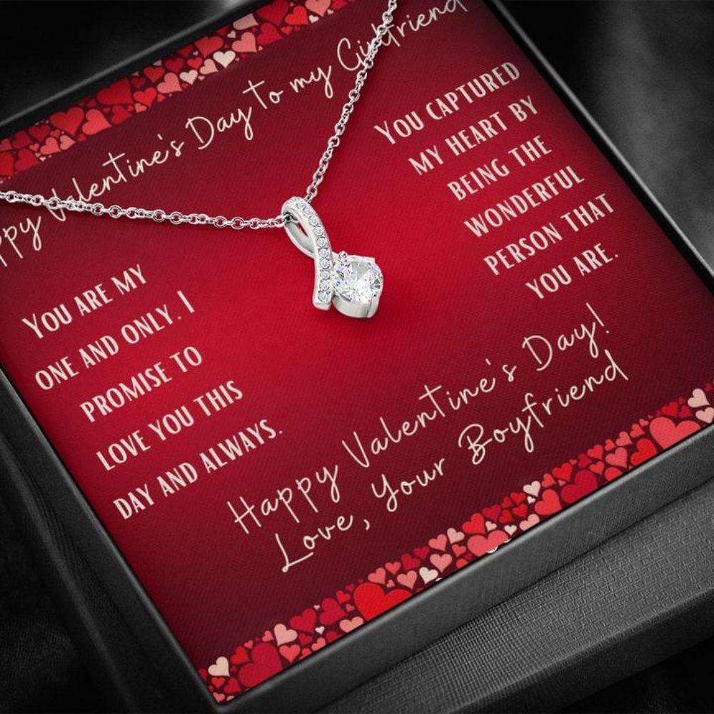 Girlfriend Necklace, Gift Necklace Message Card Valentine’S Day Red To Girlfriend Inner Beauty Necklace Gifts For Friend Rakva